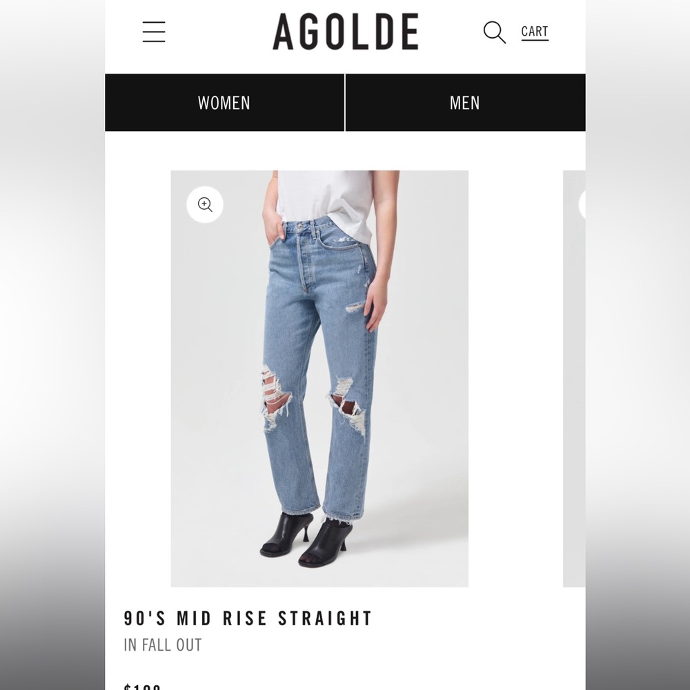 AGOLDE 90s Mid Rise Straight - Sz 25 - Fall Out